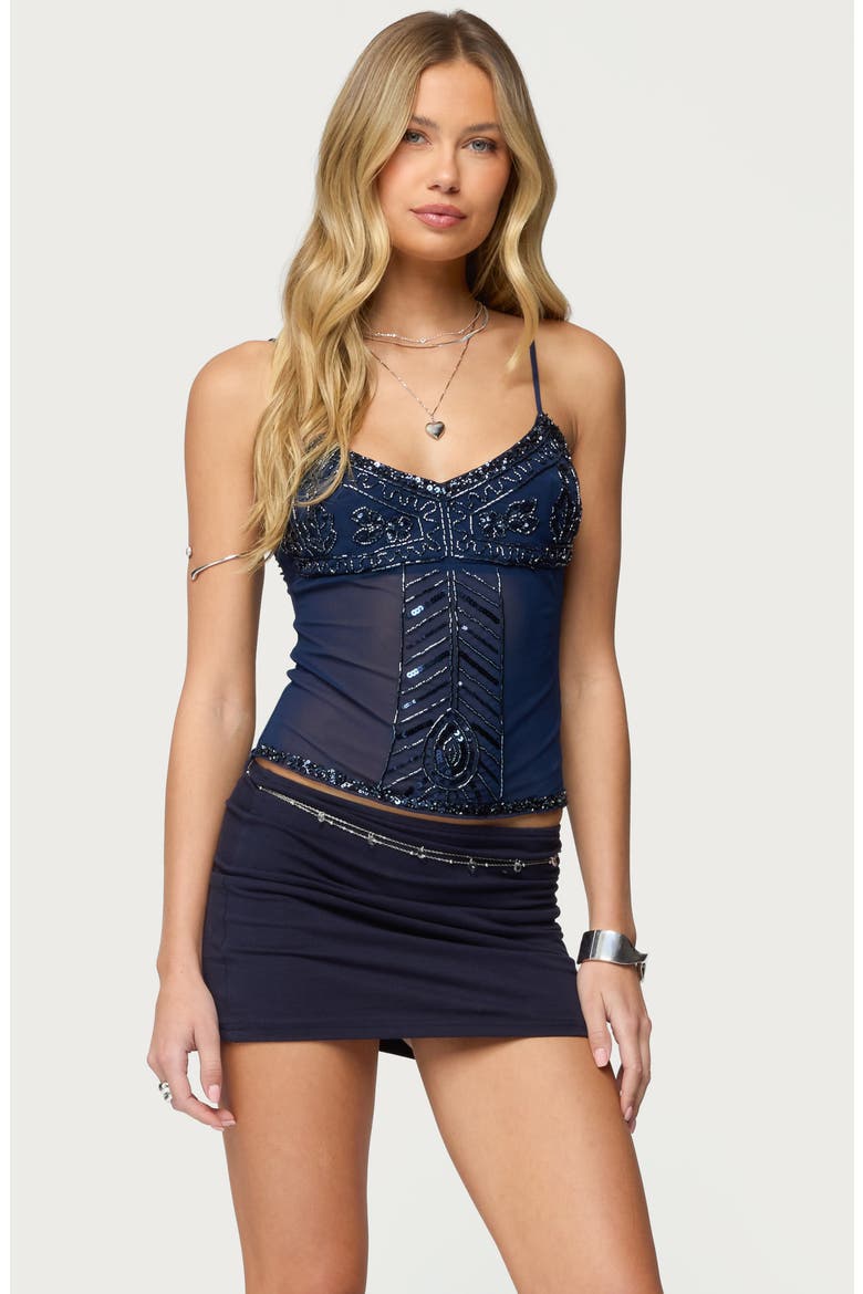 Azelia Beaded Camisole, Alternate, color, NAVY