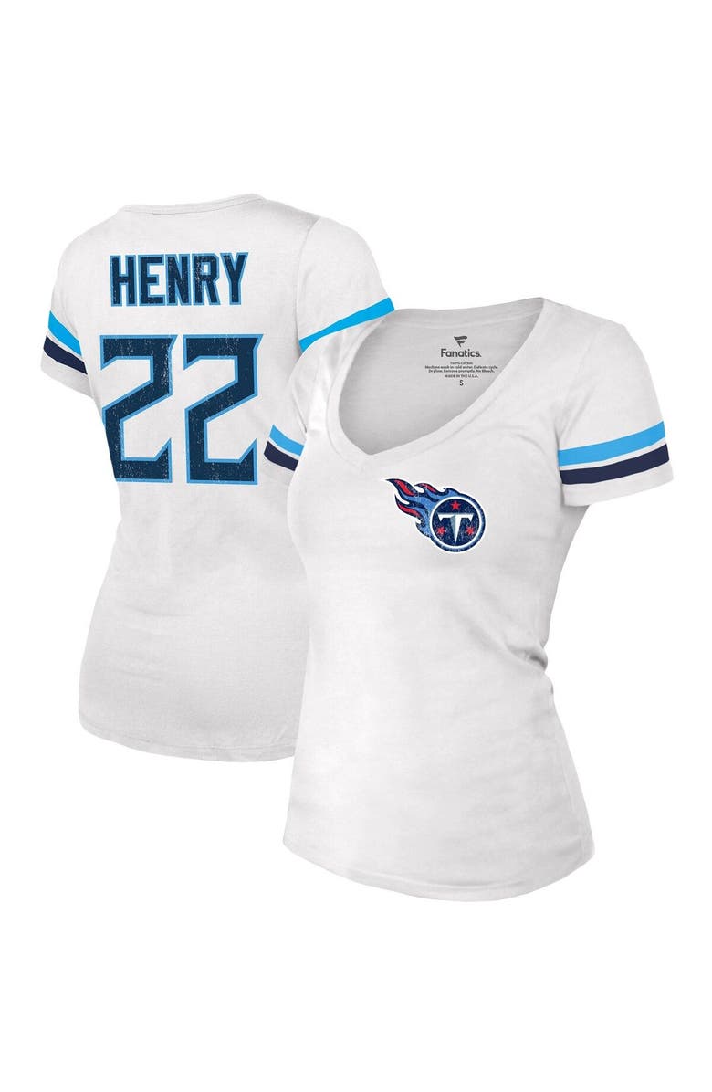 INDUSTRY RAG Women's Fanatics Branded Derrick Henry White Tennessee Titans Fashion Player Name & Number V-Neck T-Shirt, Main, color, 