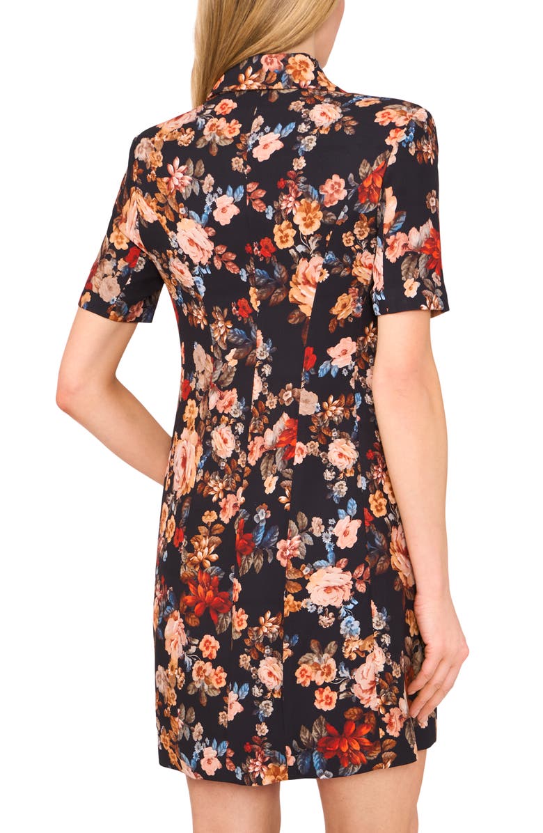 Ted Baker Tailored Floral Short Sleeve Shirtdress, Alternate, color, Rich Black