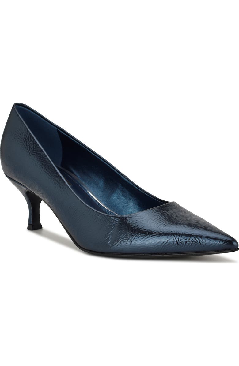 Nine West Sisko Pointed Toe Kitten Heel Pump, Main, color, Medium Blue