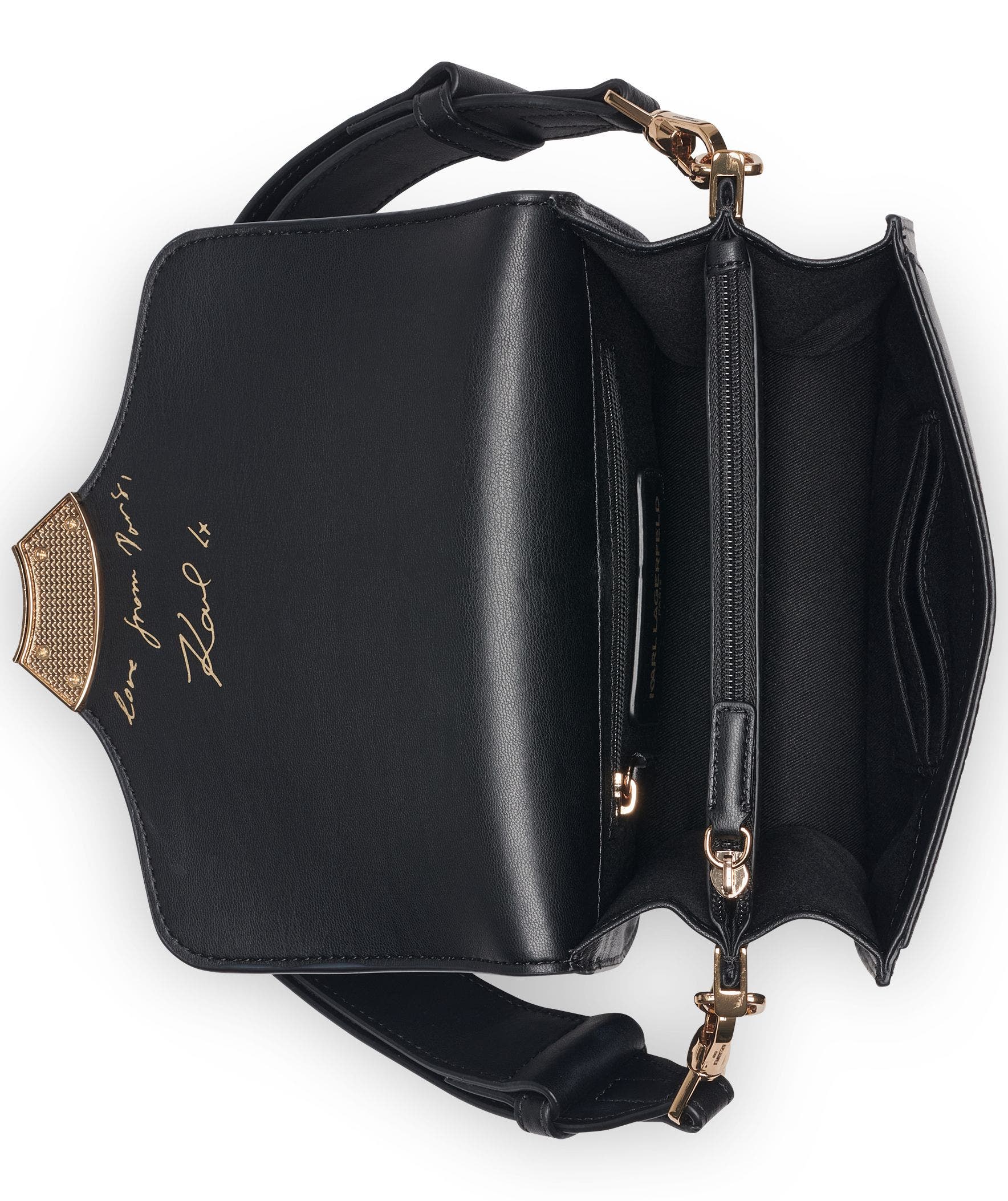 KARL LAGERFELD PARIS Madelyn Crossbody, Alternate, color, Black/Gold