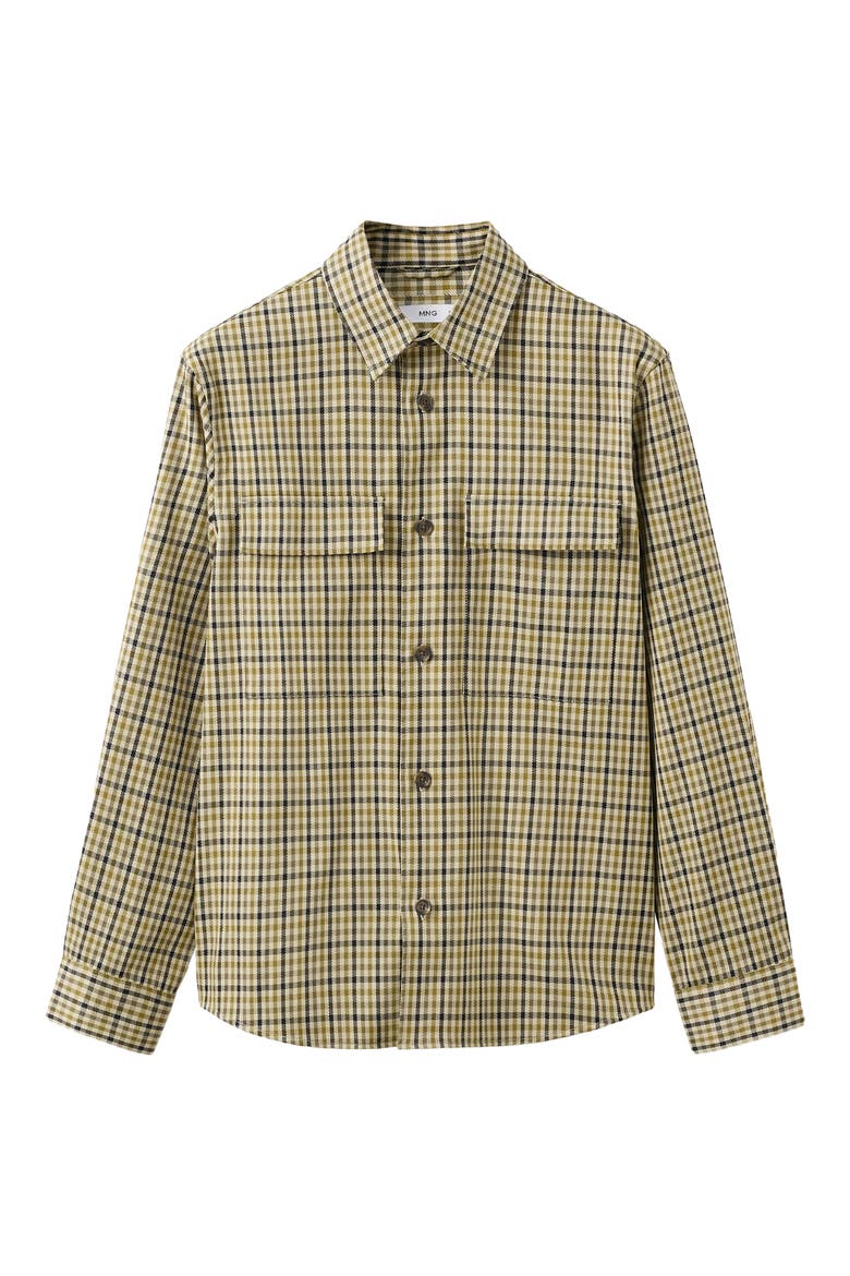 Plaid Print Shirt Jacket, Alternate, color, OLIVE GREEN