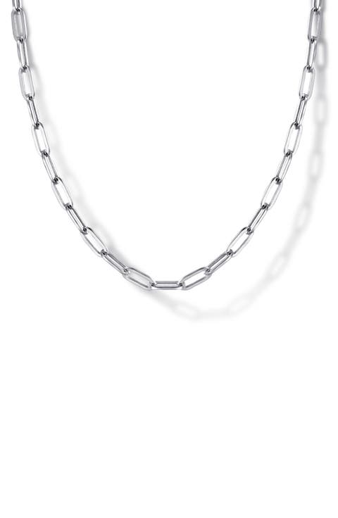 Sterling Silver Paper Clip Necklace