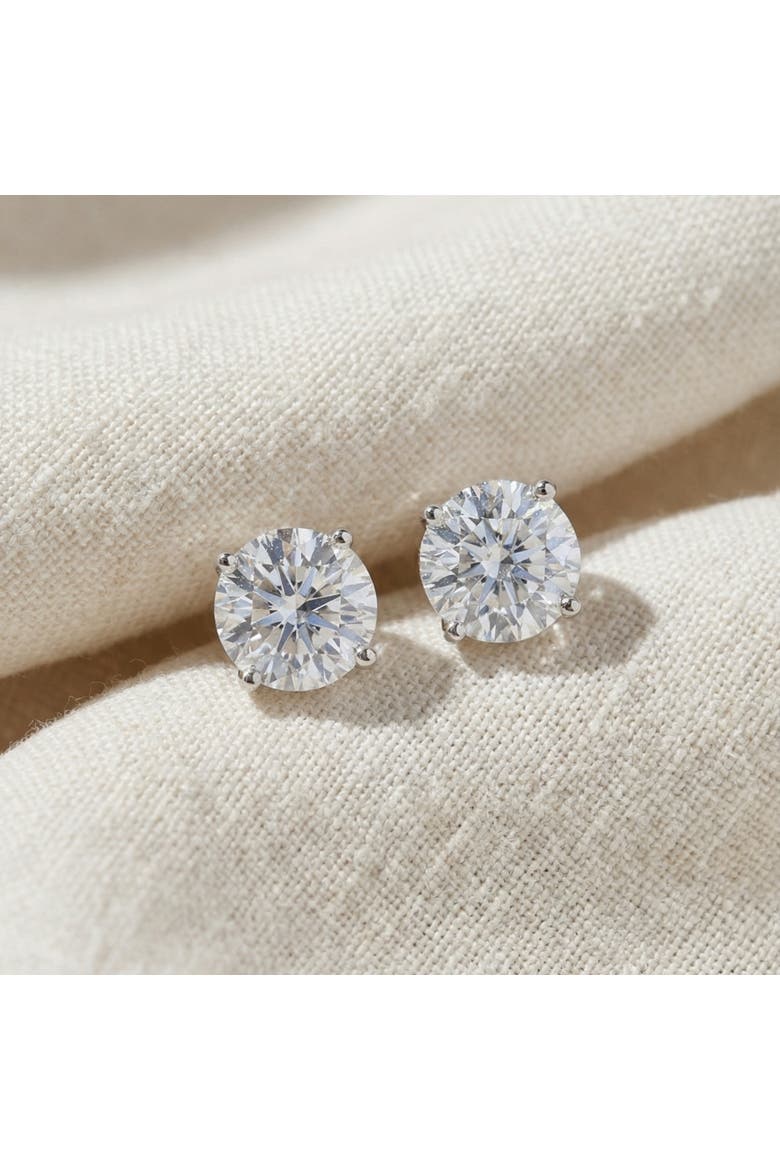 Certified 3Ct TW Diamond Studs 14k Gold Screw Backs Lab Grown, Alternate, color, 14k White Gold