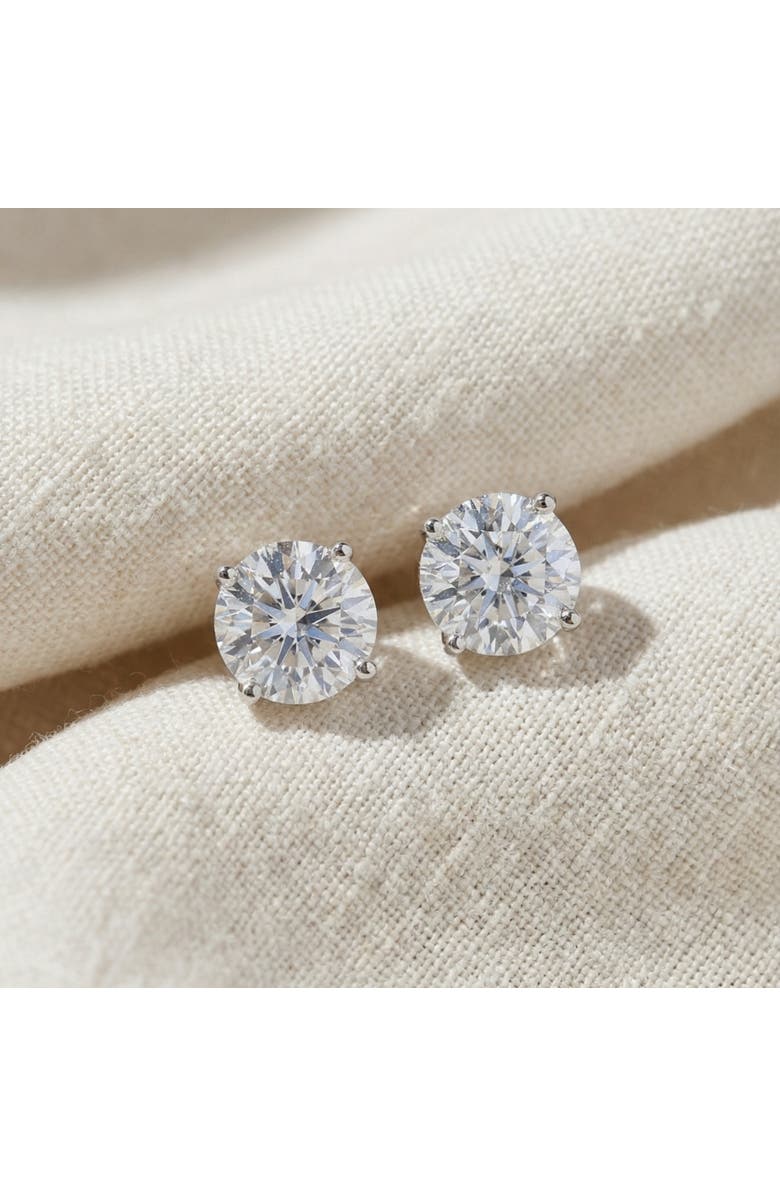 Bliss Diamond Certified 3Ct TW Diamond Studs 14k Gold Screw Backs Lab Grown, Alternate, color, 14K White Gold