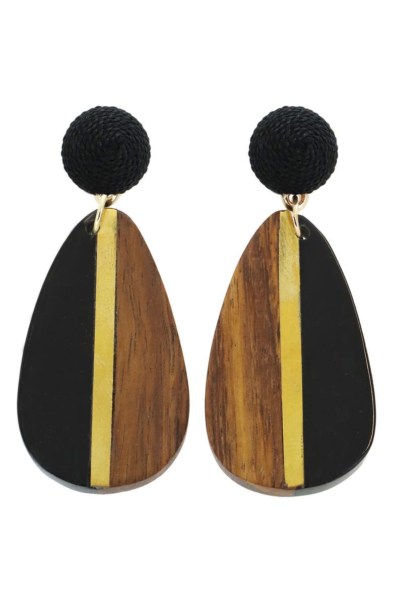 Panacea Teardrop Earrings, Main, color, Black