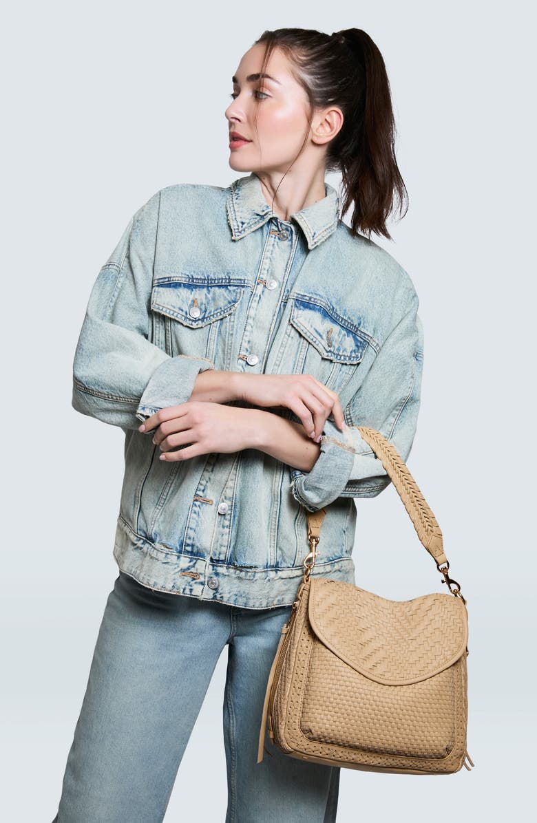AIMEE All For Love Woven Convertible Shoulder Bag, Alternate, color, Camel