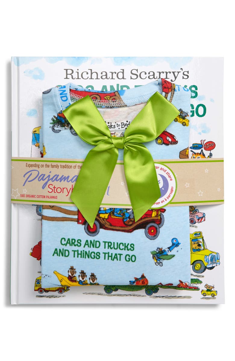 Books to Bed Cars and Trucks and Things That Go Fitted Two-Piece Pajamas & Book Set, Alternate, color,
