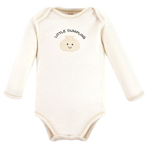 Touched By Nature Organic Cotton Long-sleeve Bodysuits In Gold
