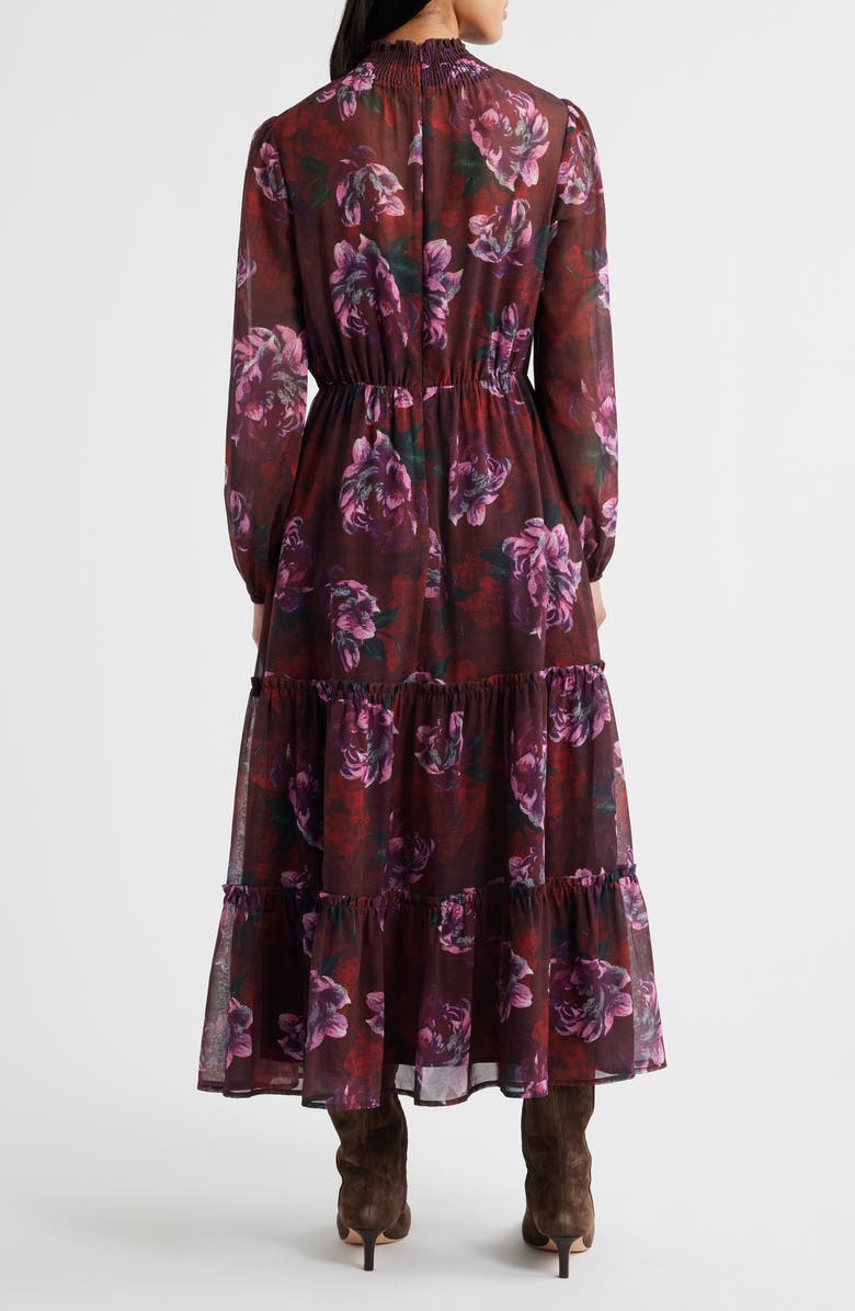 Lost + Wander Wild Bergamont Long Sleeve Maxi Dress, Alternate, color, Red Purple