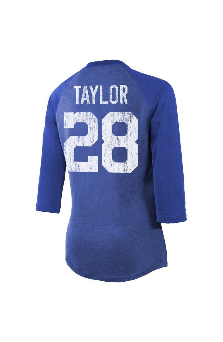 Majestic Threads Women's Majestic Threads Jonathan Taylor Royal Indianapolis Colts Player Name & Number Raglan Tri-Blend 3/4-Sleeve T-Shirt, Alternate, color, Royal