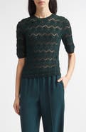 Vince Pointelle Knit Cotton Blend Sweater