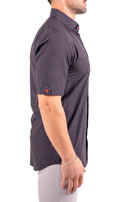 Maceoo Galileo Resistance Dot Print Short Sleeve Button-up Shirt