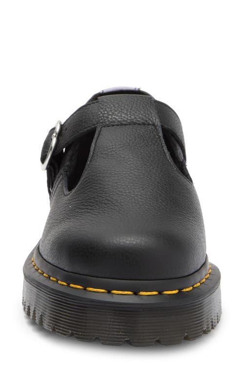 Dr. Martens' Dr. Martens Polley Heart T-bar Shoe In Black Frosted Lavender Lilac