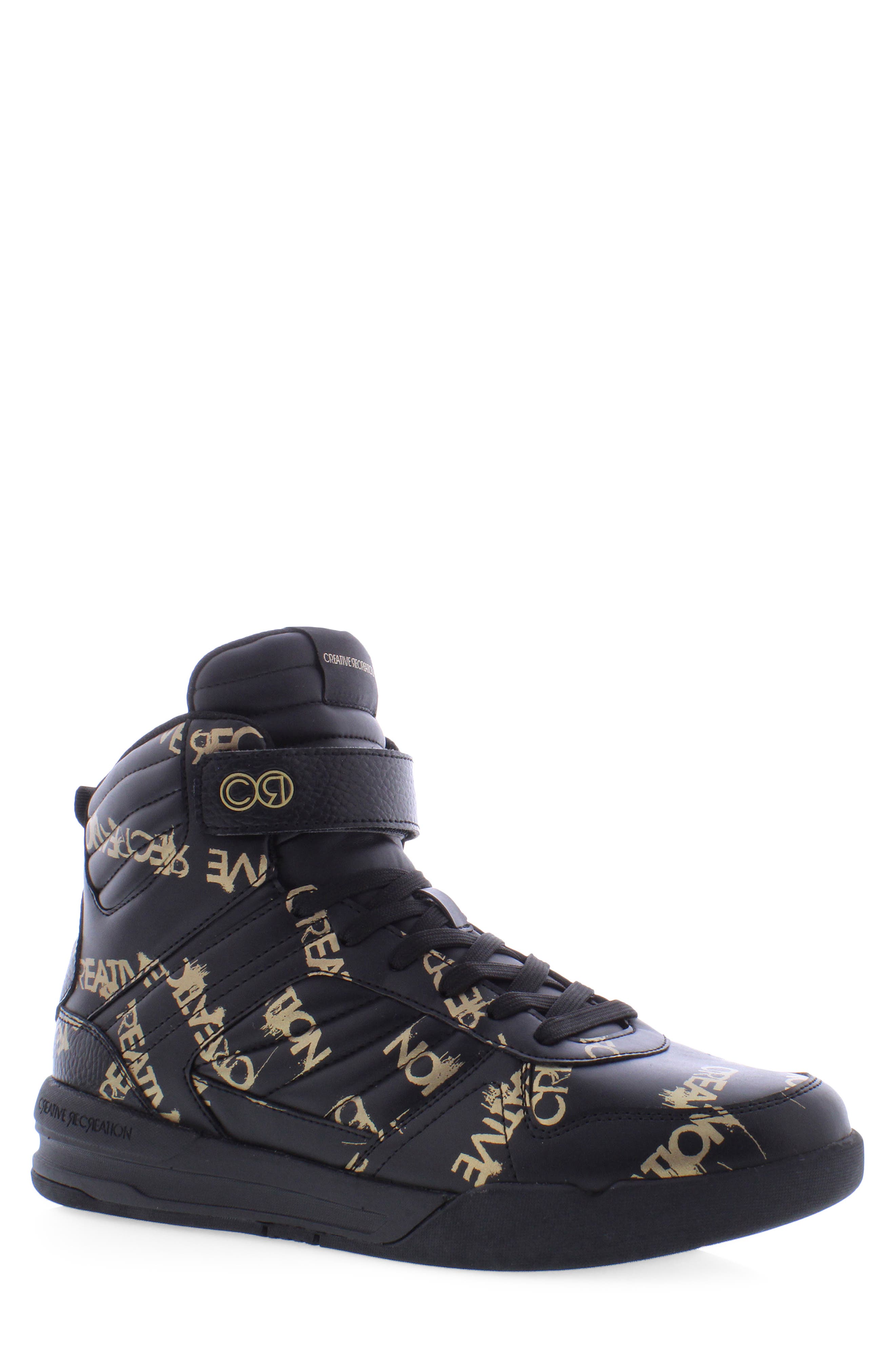 Scotere High Top Sneaker, Main, color, BLACK/GOLD