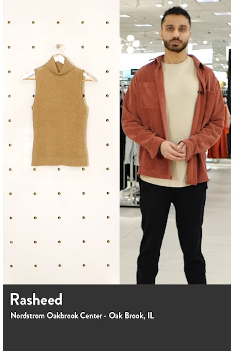 Sabrina Metallic Sleeveless Turtleneck Sweater video