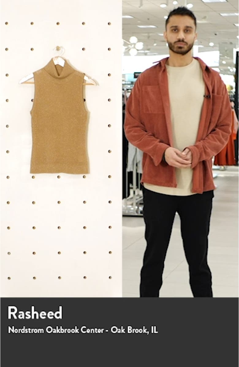 Sabrina Metallic Sleeveless Turtleneck Sweater, sales video thumbnail