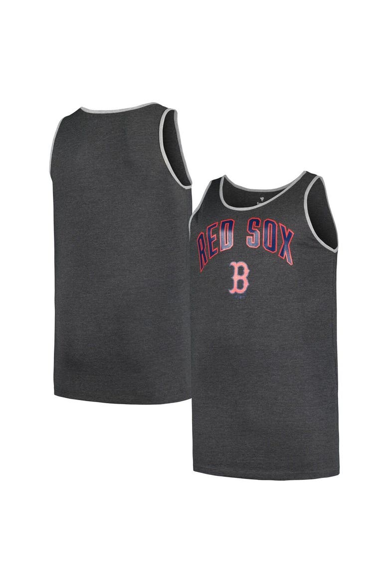 Men's Profile Heather Charcoal Boston Red Sox Big & Tall Arch Over Logo Tank Top, Main, color, Heather Charcoal