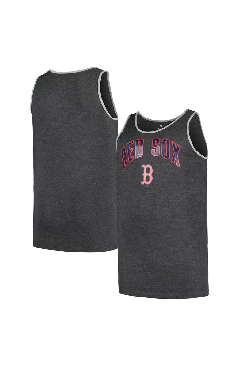 PROFILE Men's Profile Heather Charcoal Boston Red Sox Big & Tall Arch Over Logo Tank Top, Main, color, 