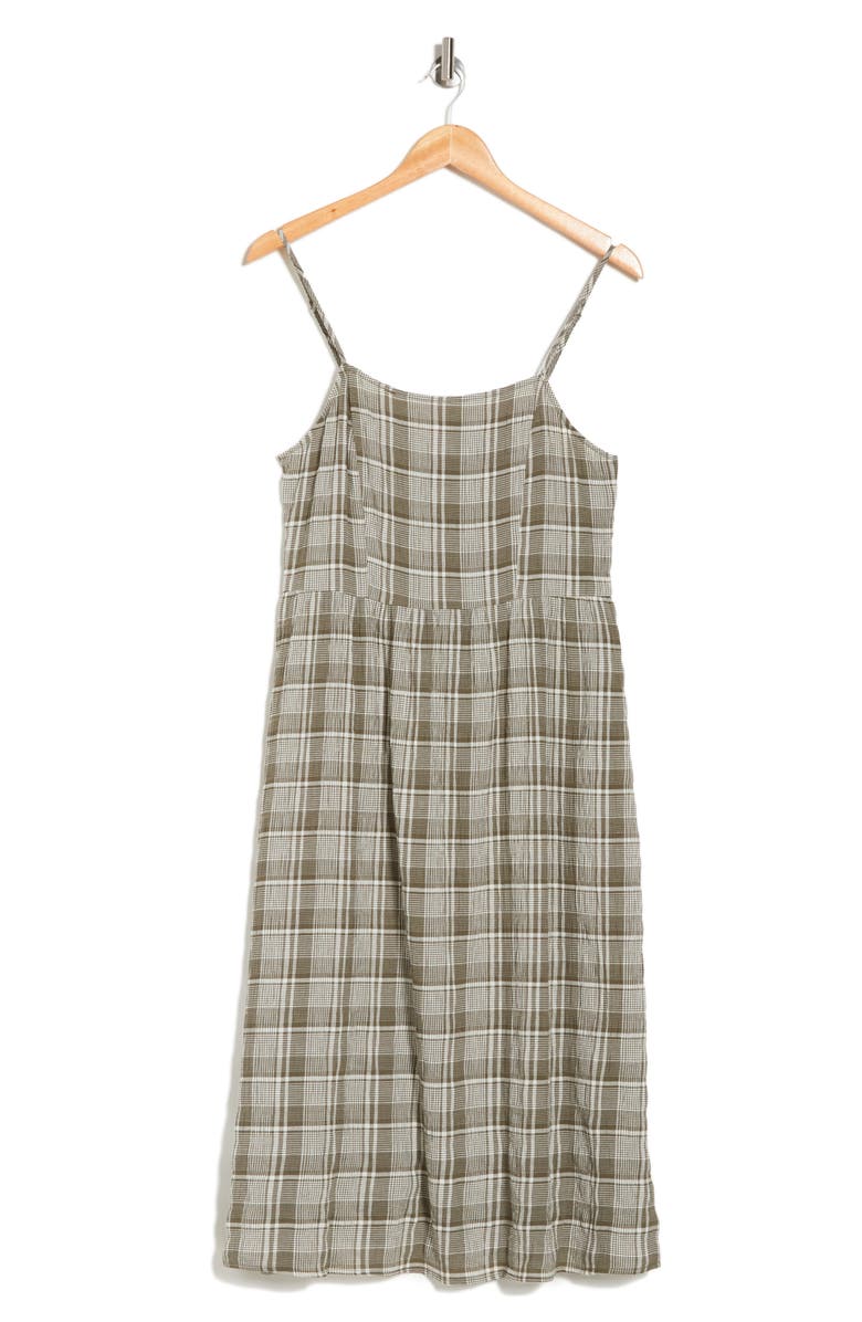 Melrose and Market Plaid Midi Dress, Alternate, color, 