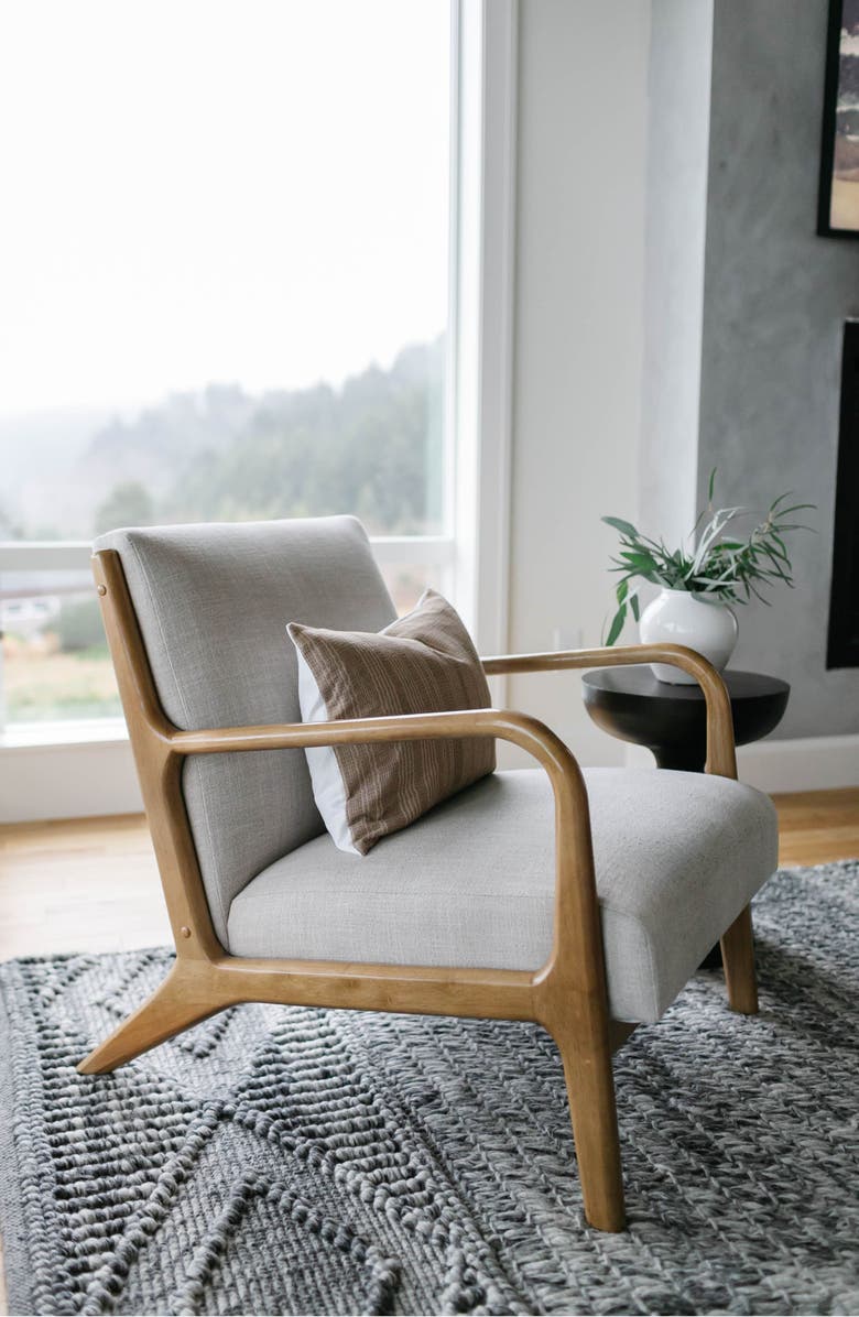 Linen & James Clyde Brown Woven Stripe Pillow Cover, Alternate, color, Brown