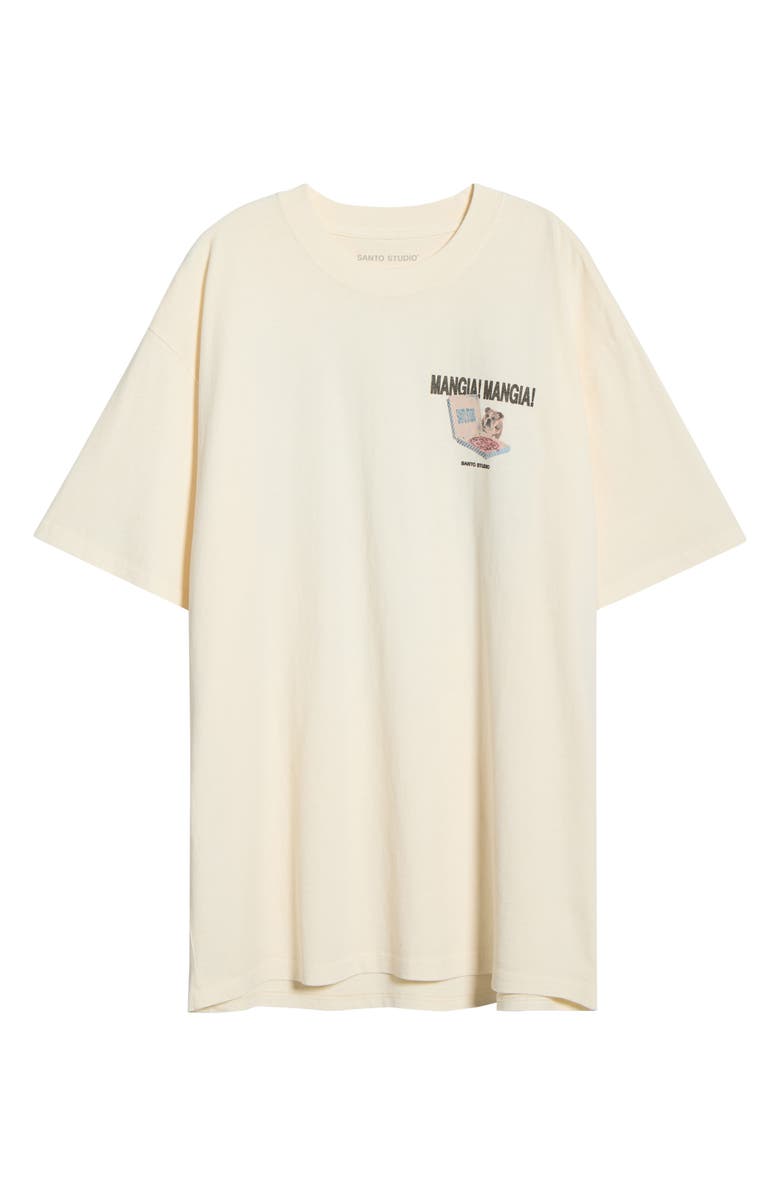 SANTO STUDIO Mangia Mangia Drappo Graphic T-Shirt, Alternate, color, Cream