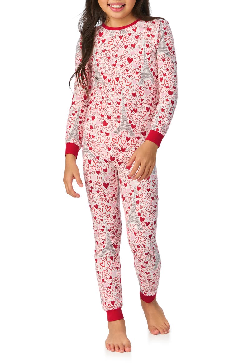 Kids' Fitted Cotton Two-Piece Pajamas, Alternate, color, PARIS JE TAIME