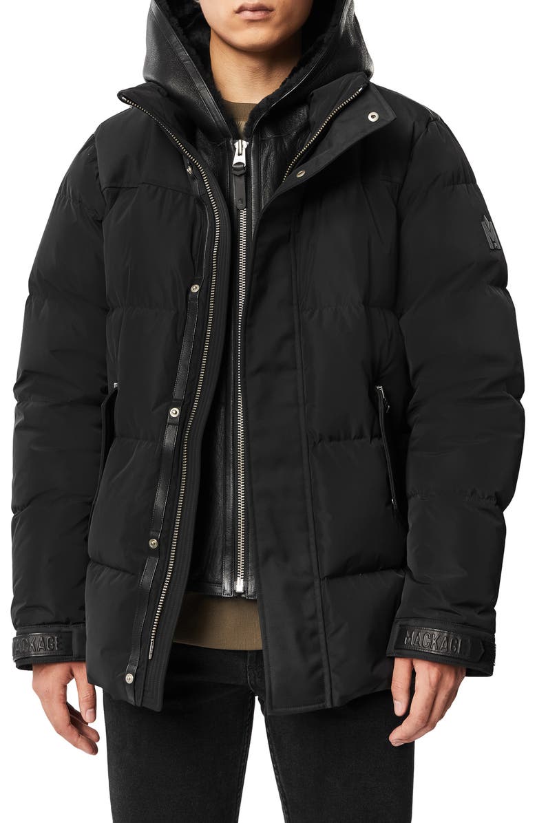 Mackage Riley Genuine Shearling Lined Down Jacket, Alternate, color,