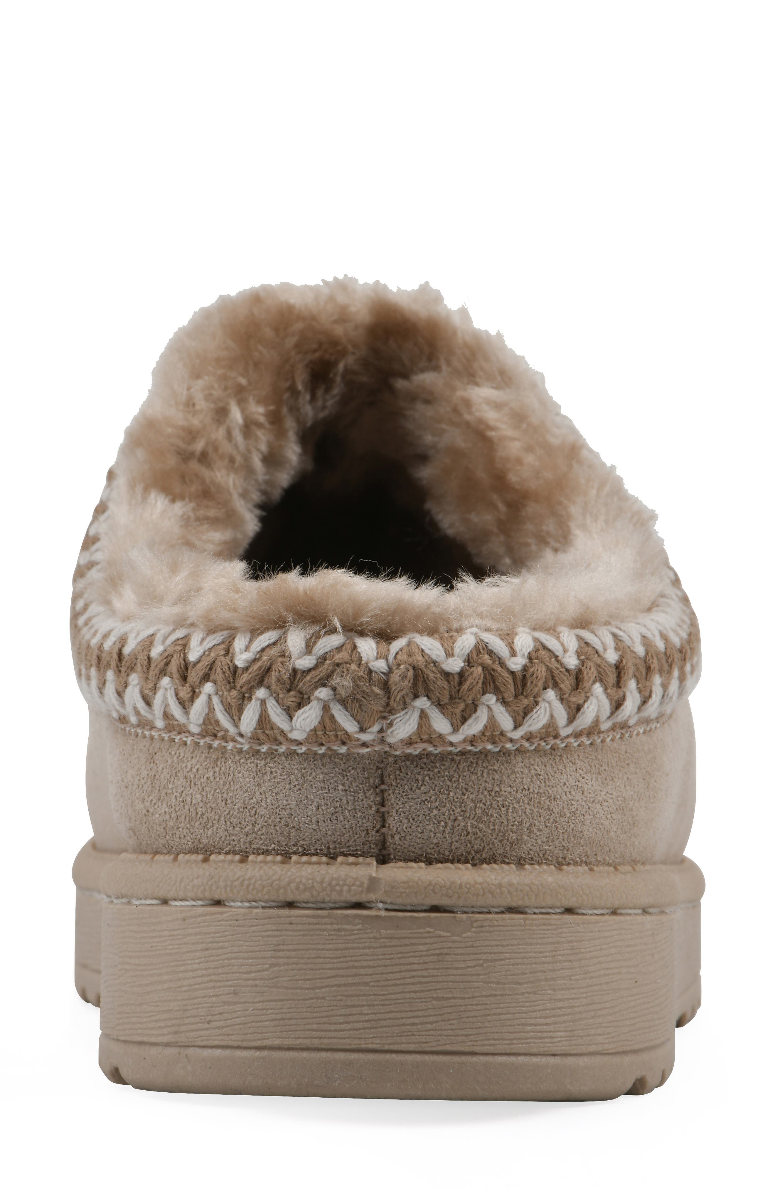 Icebin Faux Shearling Lined Clog Slipper, Alternate, color, DARK BEIGE/ FABRIC