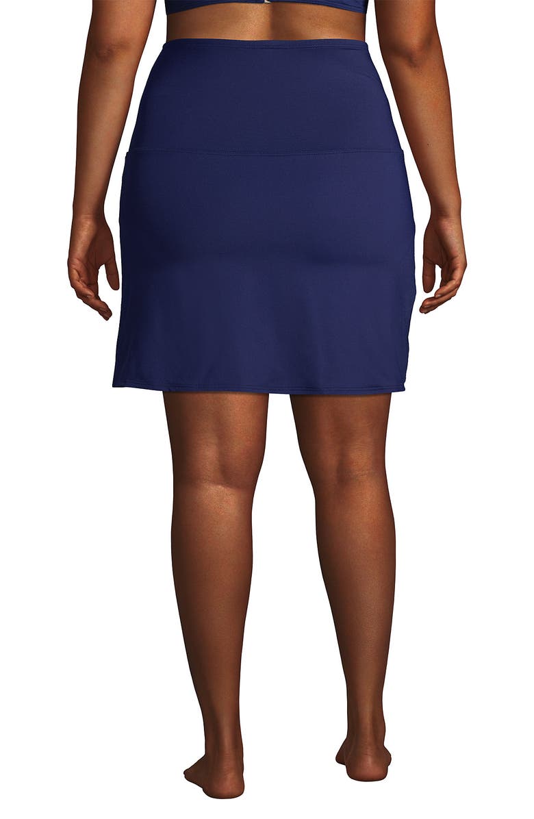 Lands' End Tummy Control Ultra High Waisted Modest Swim Skirt Swim Bottoms, Alternate, color, Deep Sea Navy
