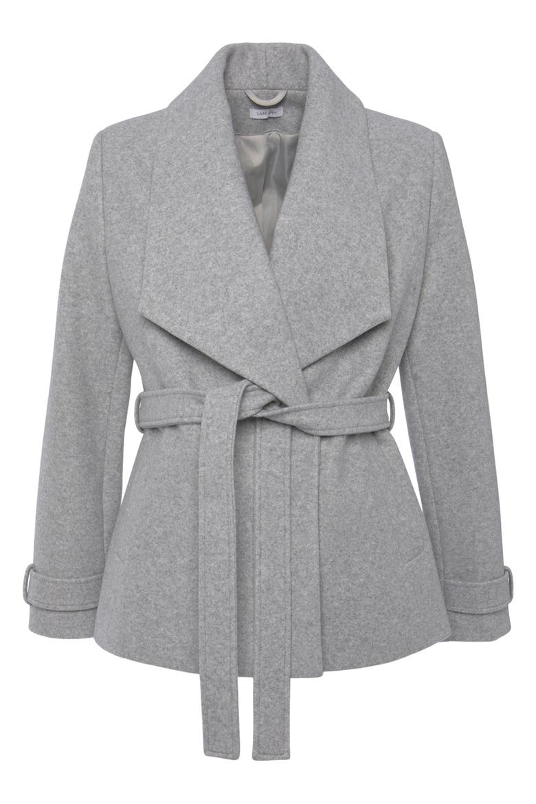 Short Belted Coat, Alternate, color, Grey-Mottled