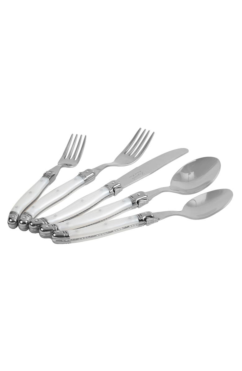 FRENCH HOME 20-Piece Laguiole Connoisseur Flatware Set, Alternate, color, Pearl White