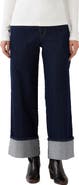 Karen Kane Cuffed Cropped Wide Leg Jeans