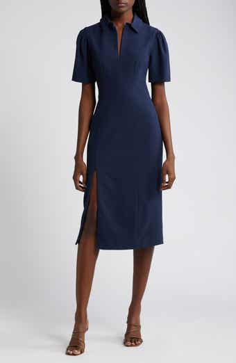 Dress the Population Nadia Long Sleeve Scoop Back Midi Dress Dress the Population Nadia Long Sleeve Scoop Back Midi Dress
