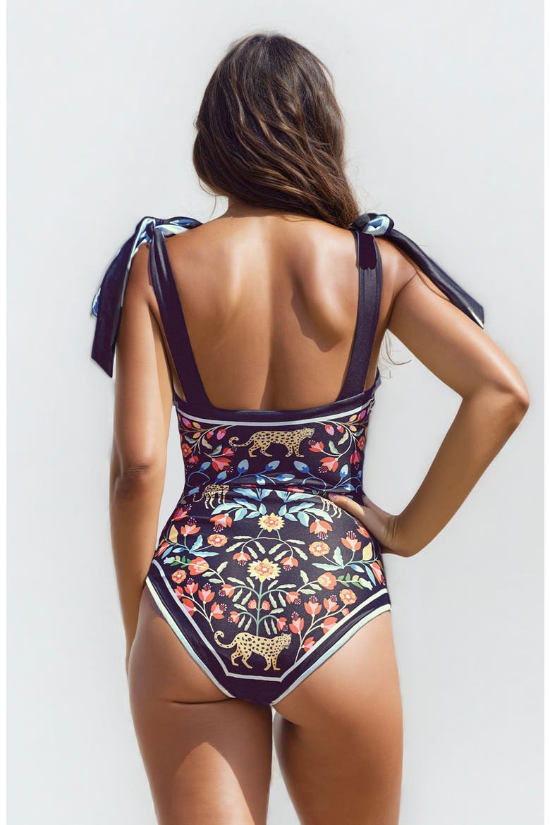 Night Imagination Reversible One Piece Swimsuit, Alternate, color, Black