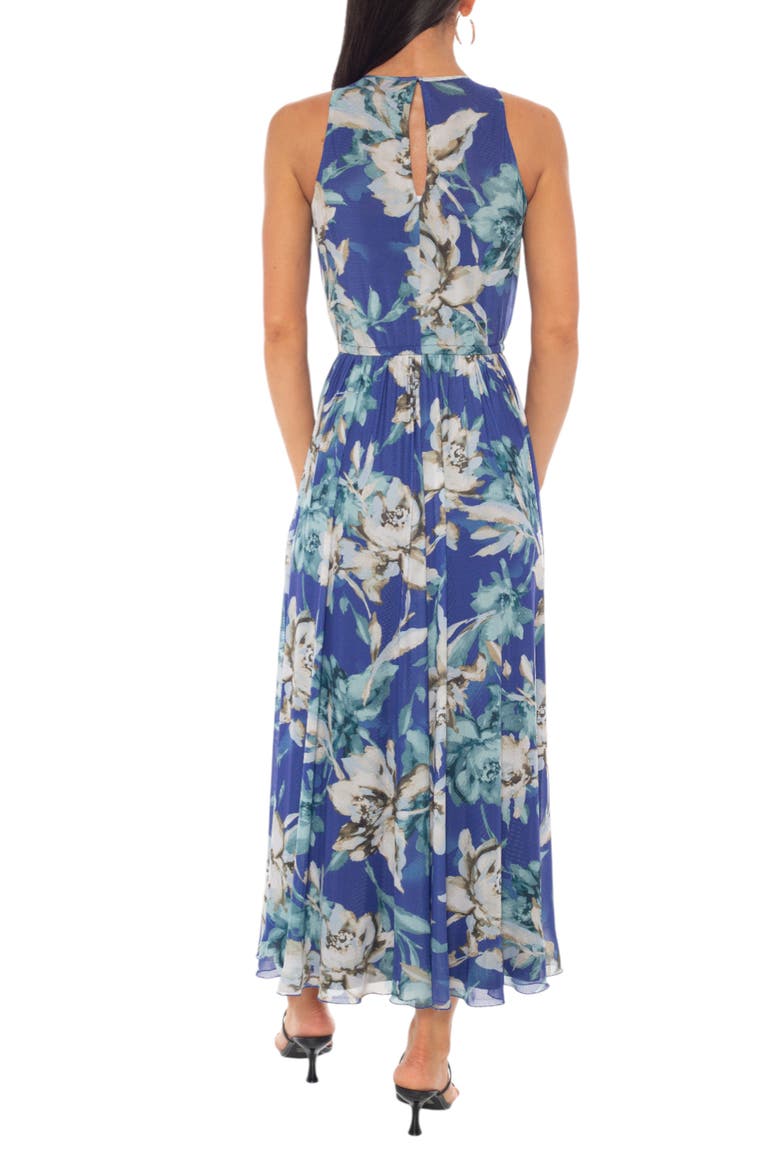 Floral Print Sleeveless Maxi Dress, Alternate, color, BLUE MULTI