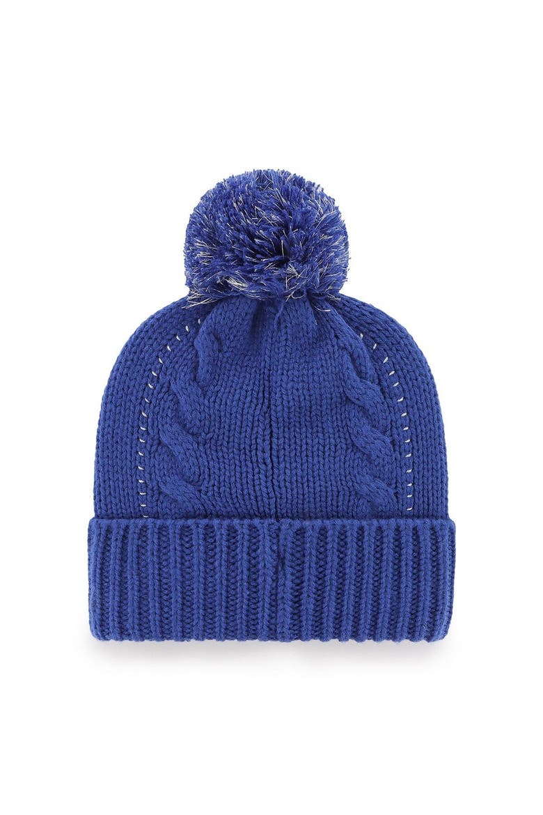 Women's '47 Royal New York Giants Bauble Cuffed Knit Hat with Pom, Alternate, color, Royal