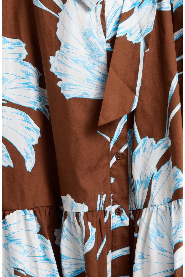 Zico Floral Print Midi Dress, Alternate, color, BROWN WHITE