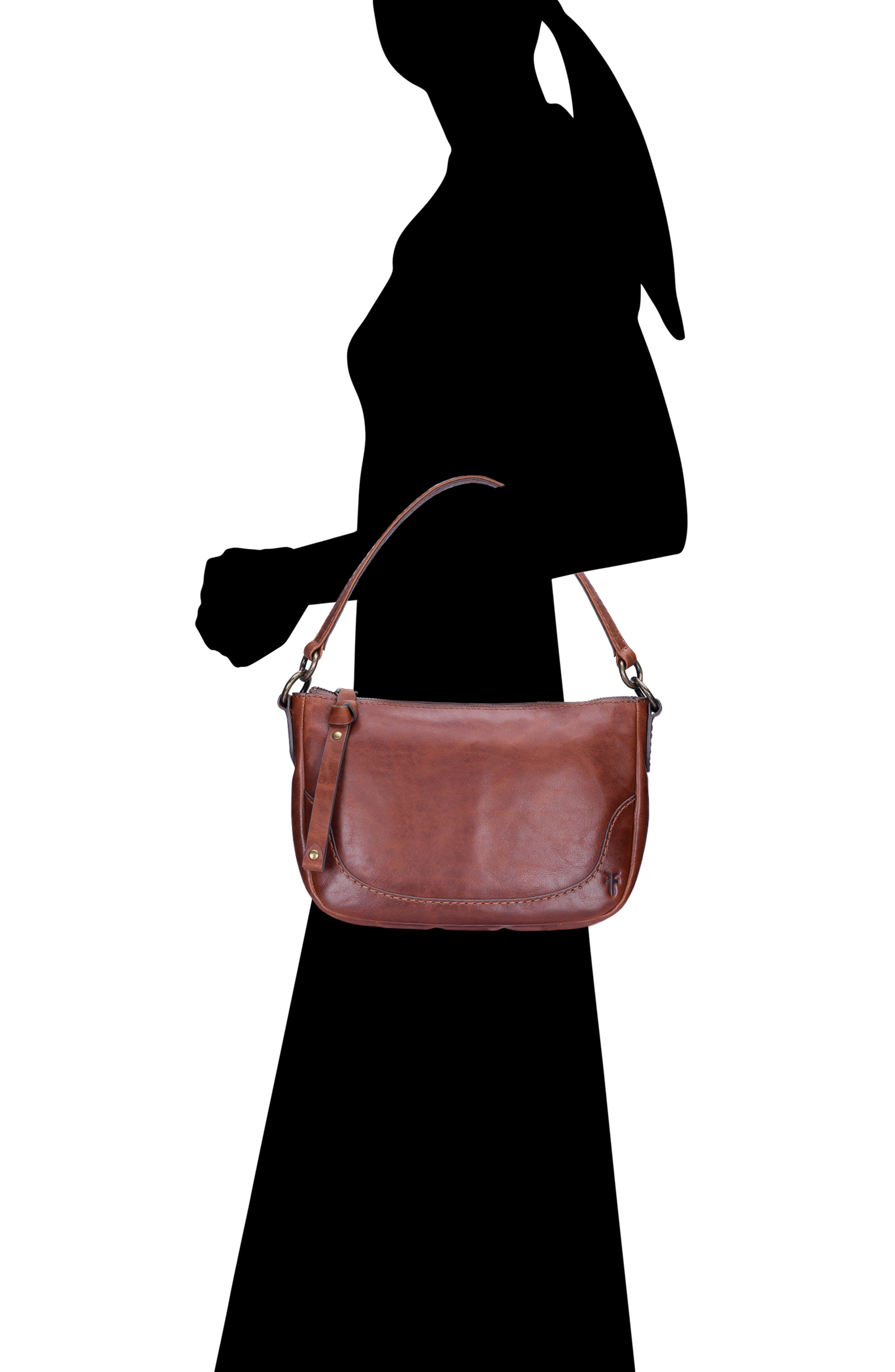 Melissa Leather Crossbody Bag, Alternate, color, COGNAC