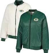 G-III 4HER BY CARL BANKS Women's G-III 4Her by Carl Banks Oatmeal/Green Green Bay Packers Switchback Reversible Full-Zip Jacket