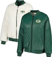 G-III 4HER BY CARL BANKS Women's G-III 4Her by Carl Banks Oatmeal/Green Green Bay Packers Switchback Reversible Full-Zip Jacket