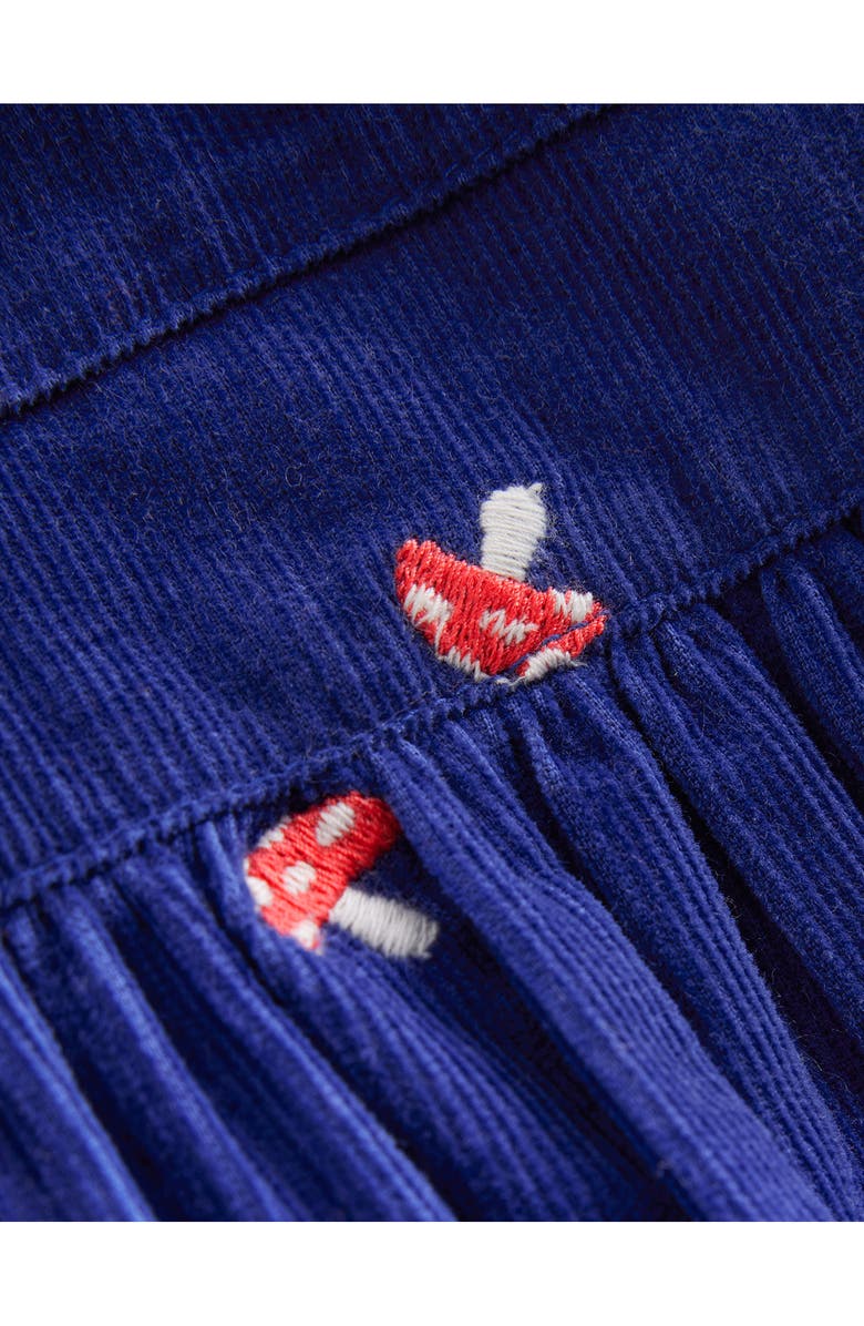 Mini Boden Kids
 Aubrey Long Sleeve Corduroy Shirtdress, Alternate, color, Sapphire Toadstool Embroidery