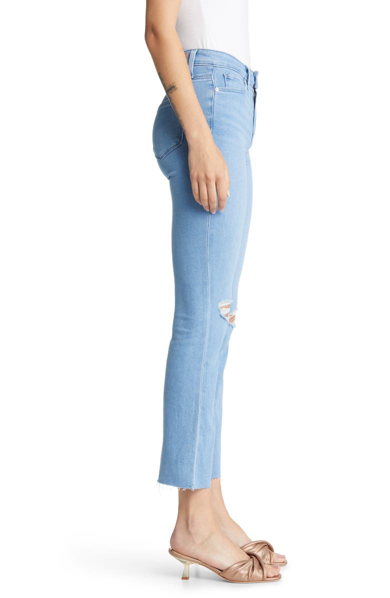 PAIGE Claudine High Waist Raw Hem Ankle Flare Jeans, Alternate, color, Whamydest