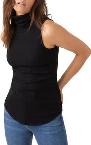 FIFTEEN TWENTY Turtleneck Sleeveless Ribbed Sweater