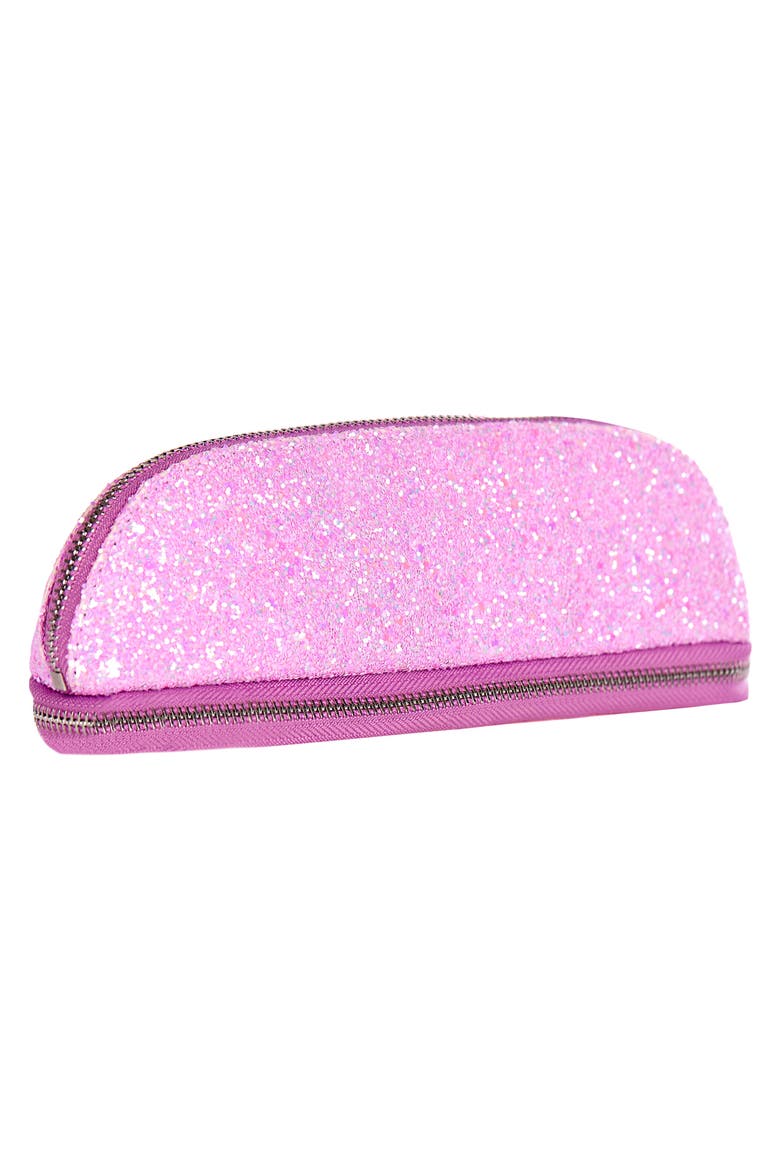 Glitsy Pink Makeup Brush Cosmetics Case, Alternate, color, NO COLOR