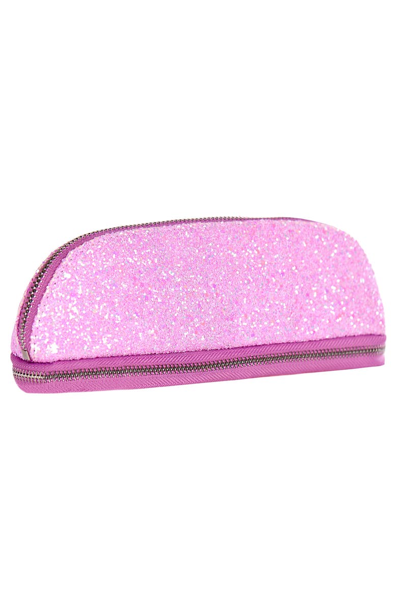 Skinnydip Glitsy Pink Makeup Brush Cosmetics Case, Alternate, color, 