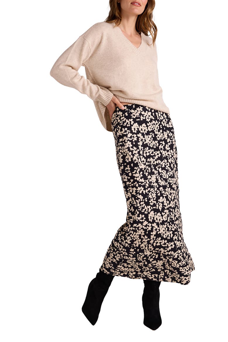 Floral Side Slit Slip Skirt, Alternate, color, DITSY FLORAL PRINT