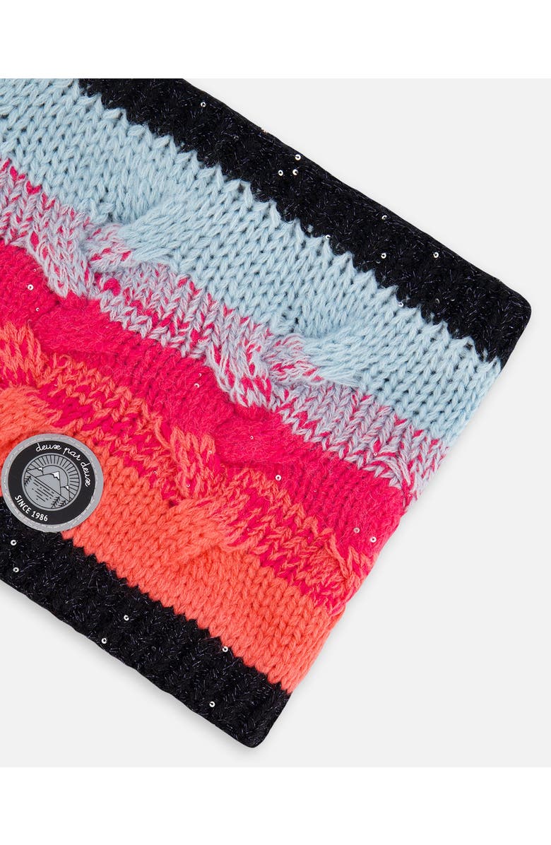 Deux par Deux Girl's Knit Neckwarmer Gradient Blue, Coral And Fuschia, Alternate, color, 