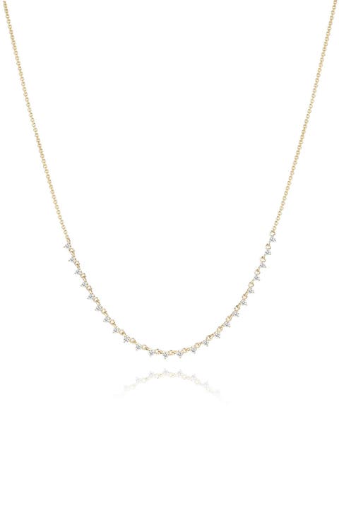 14K White Gold Diamond Necklace - 0.56 ctw.