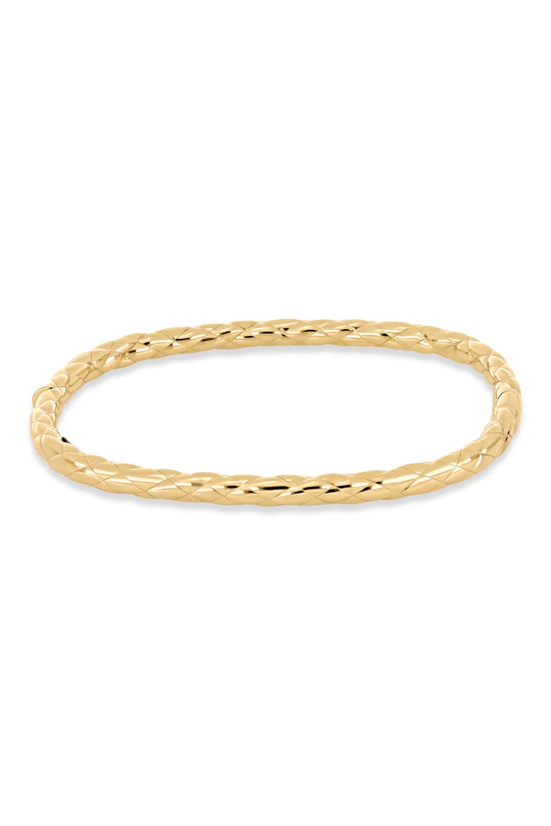 14K Gold Woven Texture Oval Bangle Bracelet (Online Trunk Show), Main, color, 14K YELLOW GOLD